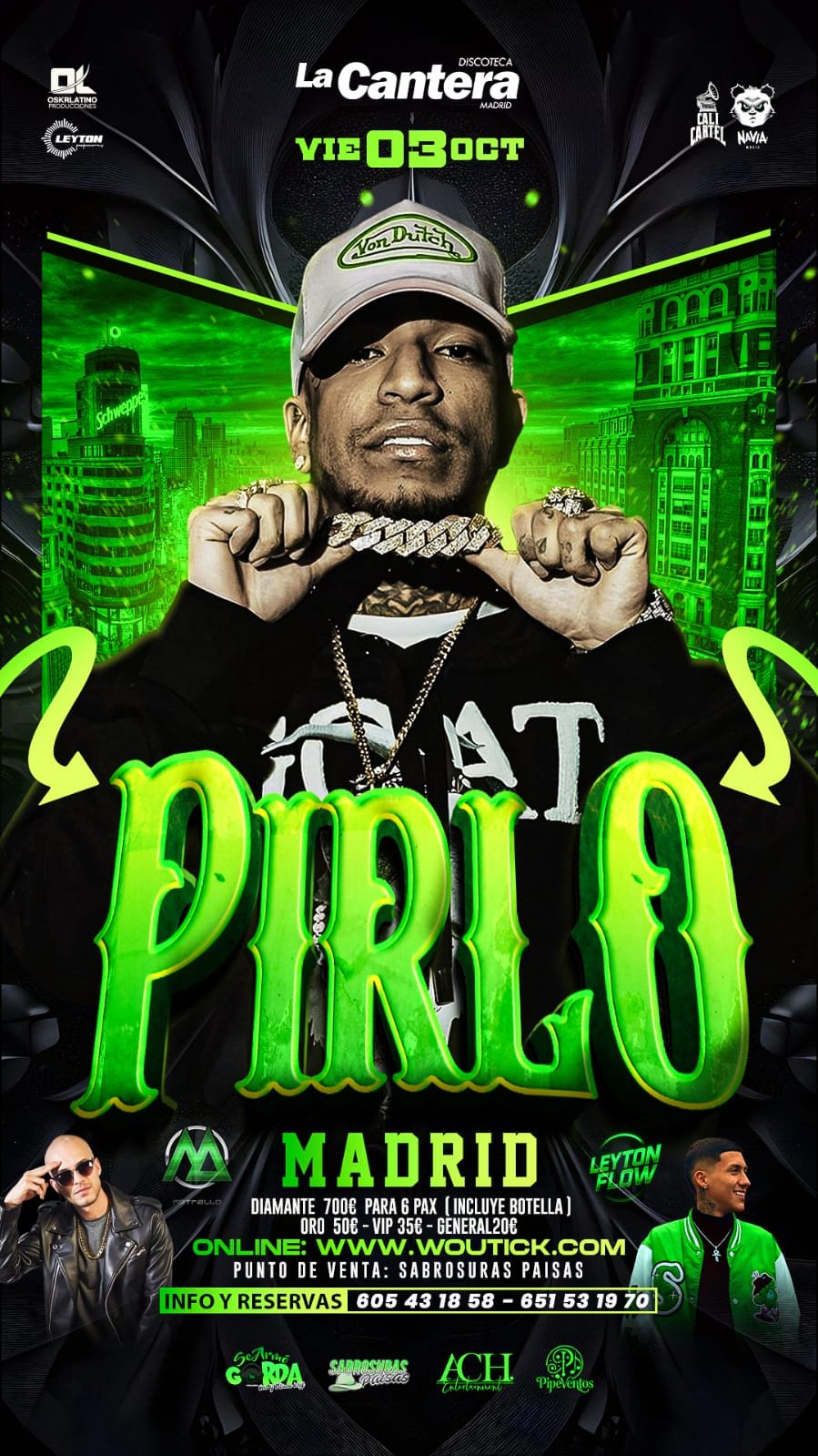 Cartel PIRLO y Metrallo en La Cantera Madrid